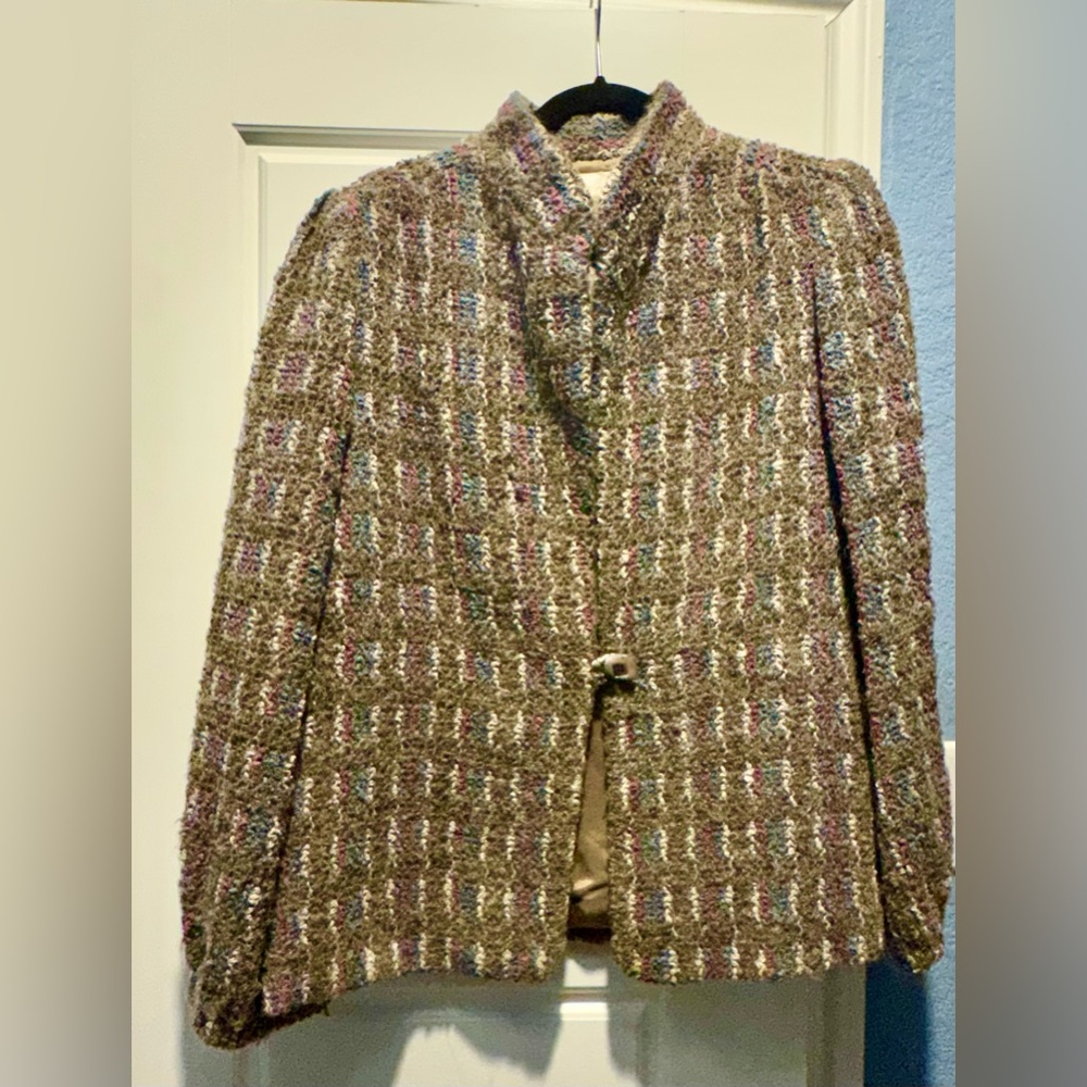 Elegant Multicolor Tweed Jacket